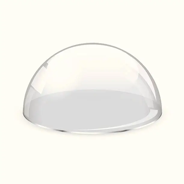 Vector illustration of Glass half-sphere