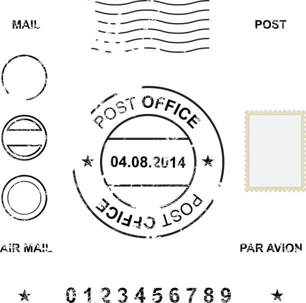 istock Set of post stamp symbols, vector illustration 510952567