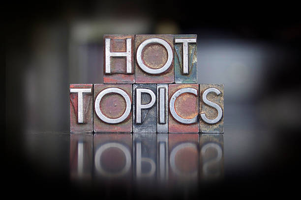 Hot Topics Letterpress stock photo
