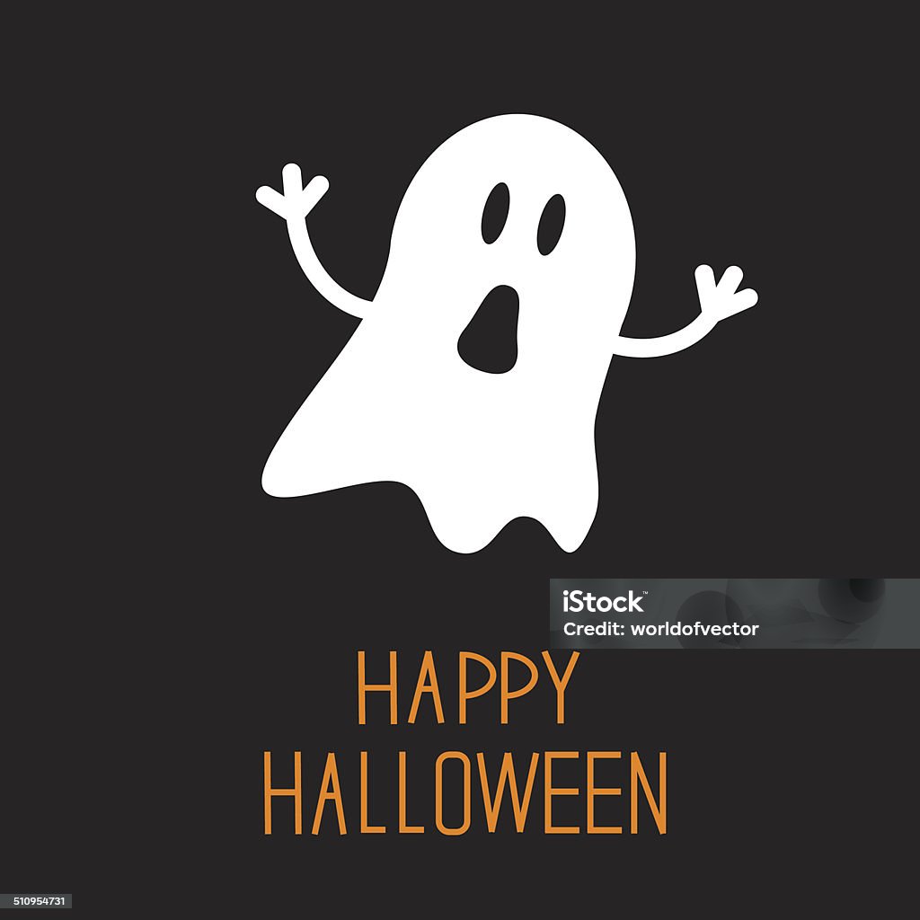Funny Halloween ghost. tarjeta. - arte vectorial de Abstracto libre de derechos