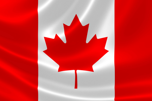 Close up studio shot of real Canadian flag for your presentations.