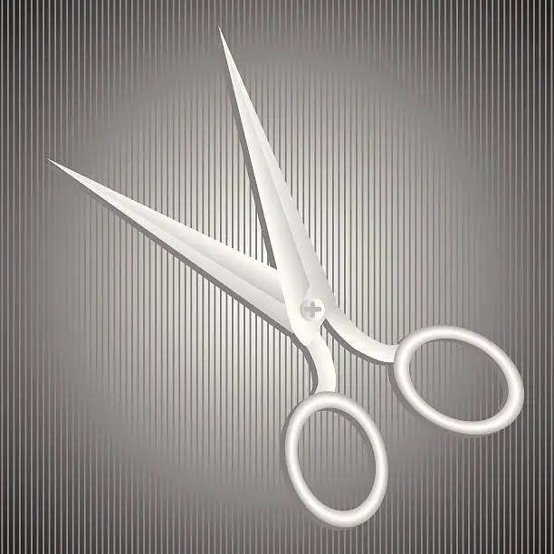 Vector illustration of metal scissors