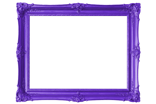 violet picture frame isolated on a white background