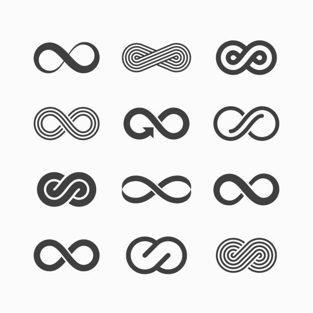 Infinity symbol icons Vector illustration with transparent effect, eps 10. loopable elements stock illustrations