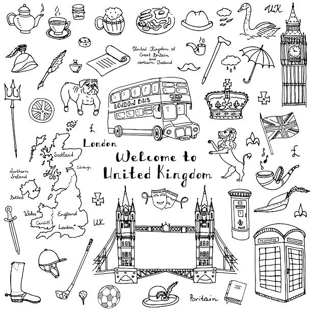 ilustrações de stock, clip art, desenhos animados e ícones de conjunto do reino unido - london england