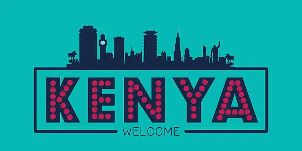 Vector illustration of Kenya city skyline silhouette