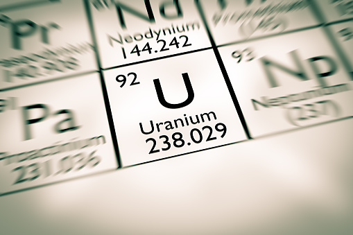 Focus on radioactive Uranium chemical element