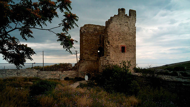 Genoese fortress in Feodosia, the ruins, Crimea Genoese fortress in Feodosia, the ruins, the monument of medieval architecture of the IV century. UNESCO world heritage site. Crimea feodosiya stock pictures, royalty-free photos & images