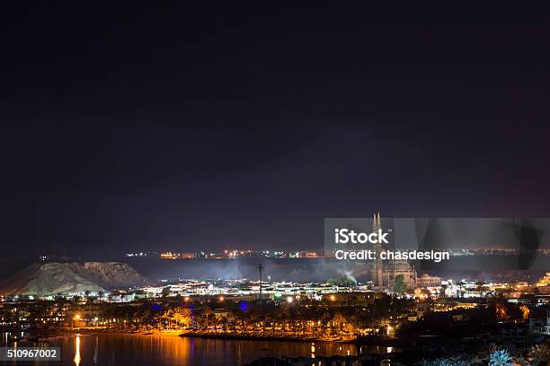February Night In Sharm El Sheikh Stock Photo - Download Image Now - 2014, Architecture, Bay of Water