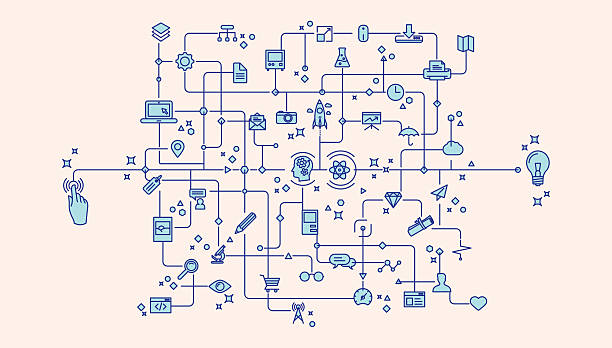 ilustrações de stock, clip art, desenhos animados e ícones de criatividade processo para a ideia brilhante - marketing internet chart ideas