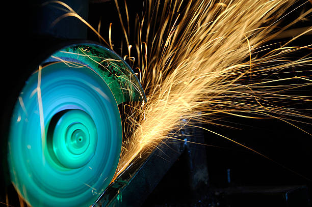 istock Worker cutting metal with grinder 510974491