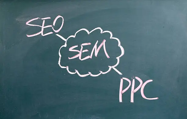 Photo of SEM,search engine marketing,seo,ppc written on blackboard