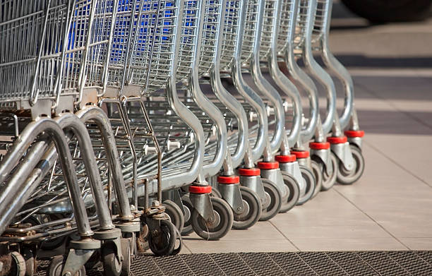 istock Row of shopping carts. 510976595