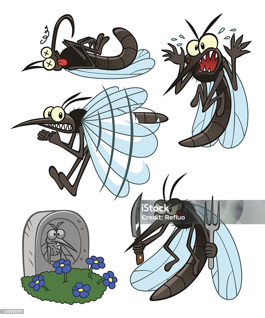 Mosquito Set Stock Illustration - Download Image Now - Mosquito, Insect,  Dead - iStock