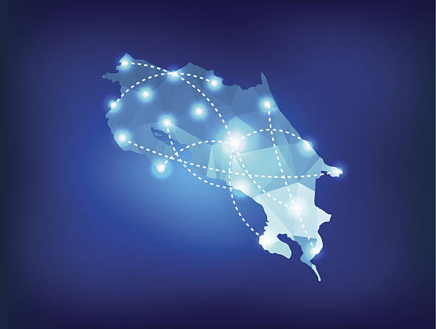 istock Costa Rica country map polygonal with spot lights places 510979237