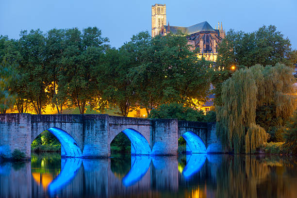 Bridge of Saint Martial in Limoges at a summer night