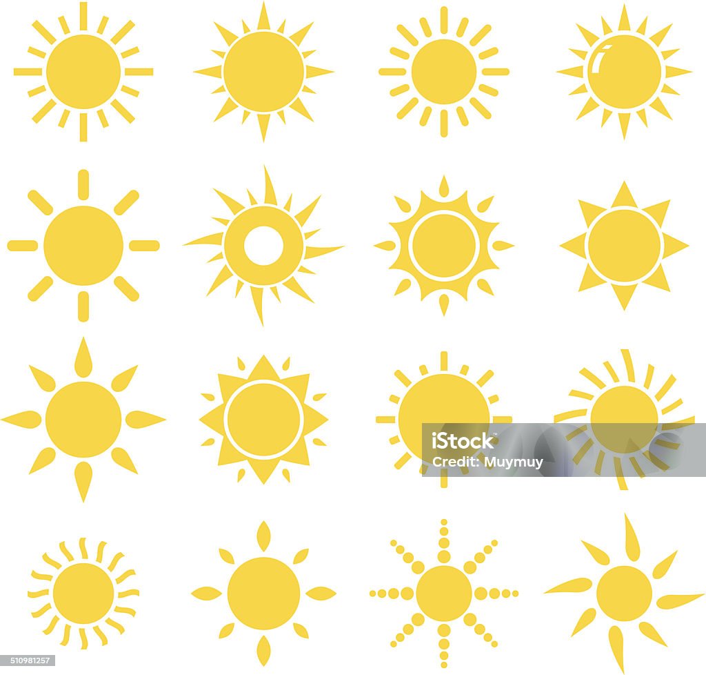 Sun Icon Sun Icon set for your design Abstract stock vector