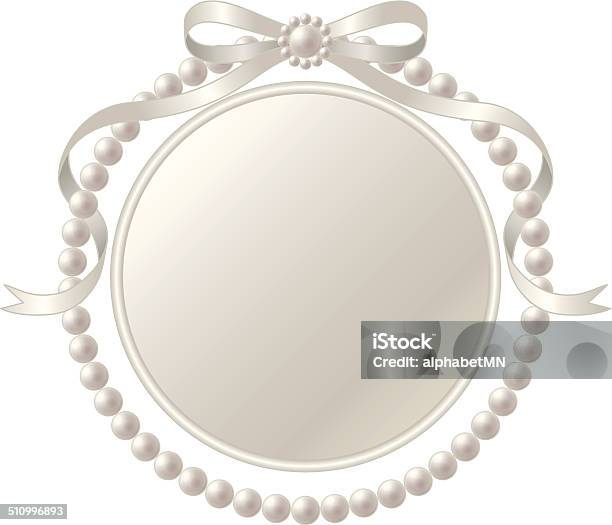 Frame And Pearl Ribbon Of Silver Stock Illustration - Download Image Now - Antique, Border - Frame, Circle