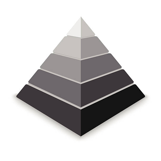 illustrazioni stock, clip art, cartoni animati e icone di tendenza di piramide di grigio - pyramid shape