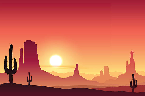 Desert Landscape vector art illustration