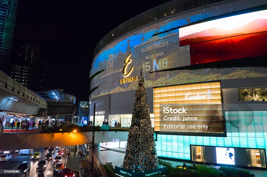 Emquartier Bangkok Luxury shopping Bangkok, Thailand - January 23, 2016: Bangkok new luxury shopping mall, The Emquartier is open for business. Bangkok Stock Photo