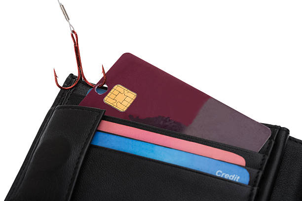 istock Credit Card In Wallet With Fish Hook 511009960