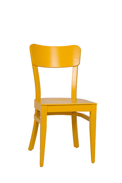 Yellow Wooden Chair stock photo