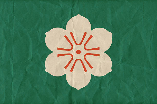 Saga prefecture flag pattern on paper texture,retro vintage style