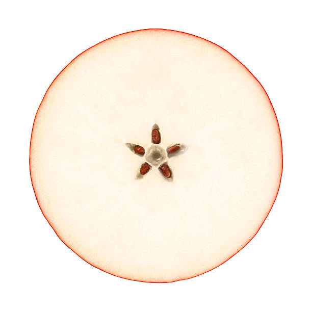 vermelho maçã círculo parte da directamente acima com caminho de recorte - red delicious apple apple red isolated imagens e fotografias de stock