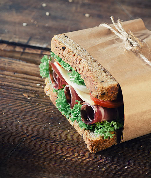 Sandwich with prosciutto stock photo
