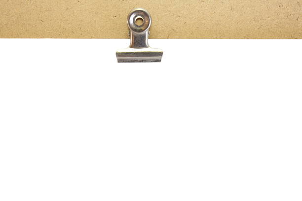 пустой документ с металлическими зажимами - index card paper clip paper blank стоковые фото и изображения