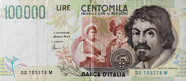 100 mila liras - italian currency fotografías e imágenes de stock