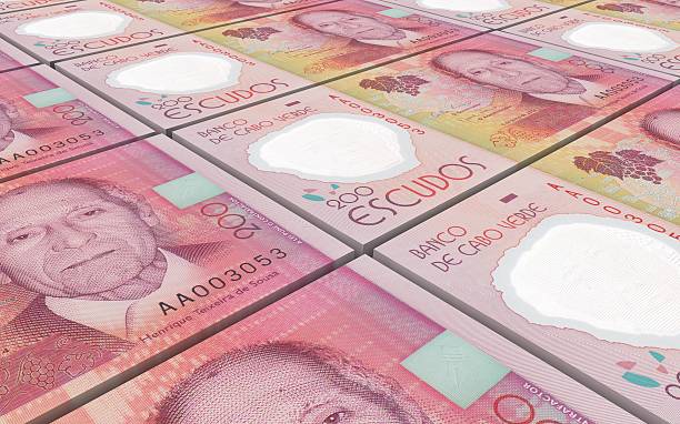 istock Cape Verdean escudos bills stacks background. 511026116