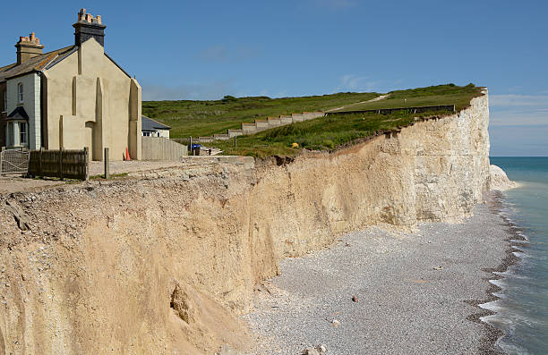 les falaises de craie de sussex.  - angleterre - seaford photos et images de collection