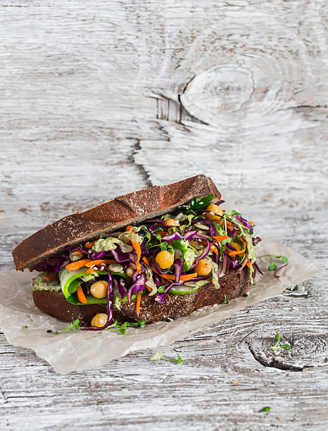 istock Vegetarian open cole slaw and a chickpea sandwich. 511026778