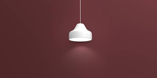 istock Empty niche for exhibit black red bloody ceiling hanging lamp 511026993