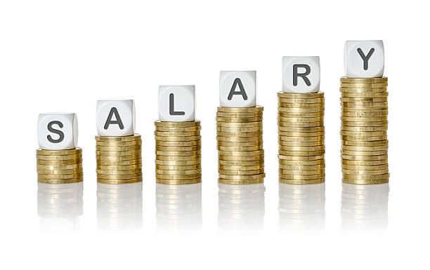 istock Coin stacks with letter dice - Salary 511027966