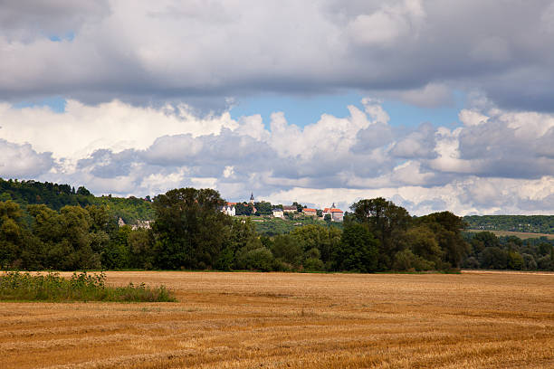a landscape with thorn village overlooking the Dornburger locks