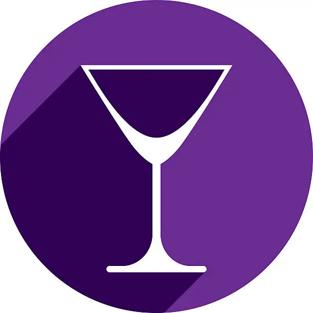 Vector illustration of Alcohol beverage theme icon, classic martini glass