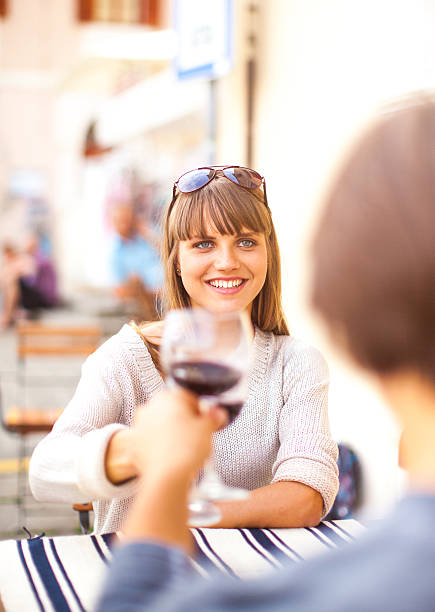 istock Young couple enjoying at the sidewalk cafe 511029007