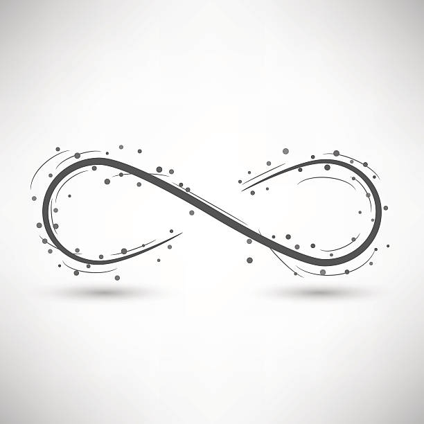Infinity Symbol With Dots And Lines Stock Illustration - Download Image Now  - Infinity, Single Line, Waiting In Line - iStock