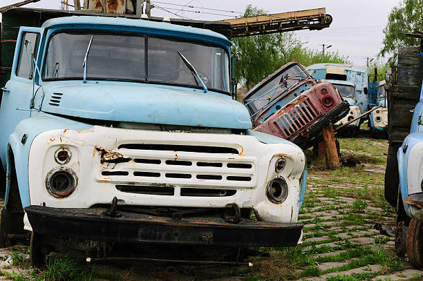 istock Dupm of the old soviet trucks 511030438