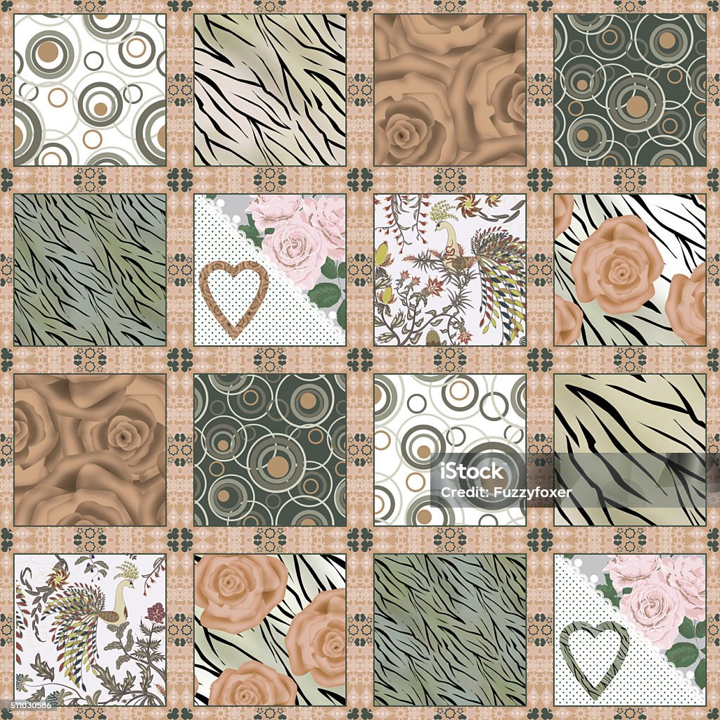 Patchwork Texture Vector Patchwork Seamless Floral Pattern Texture Background Stock Illustration ...