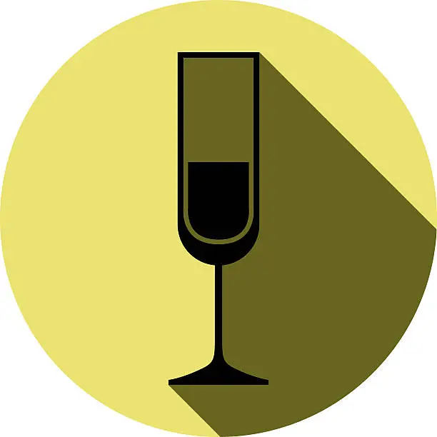 Vector illustration of Alcohol theme icon, champagne goblet placed in circle.