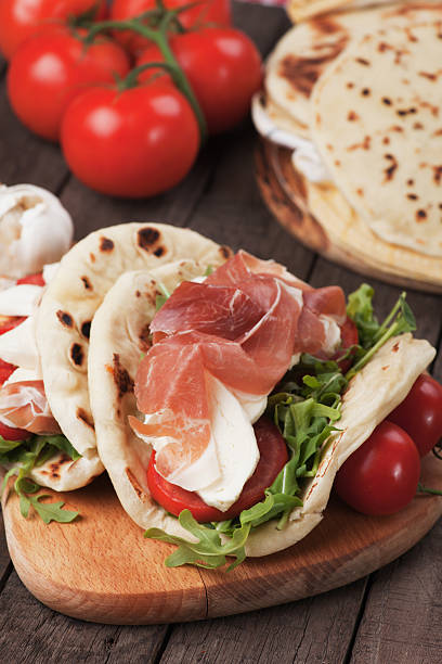 istock Piadina romagnola, italian flatbread sandwich 511051318