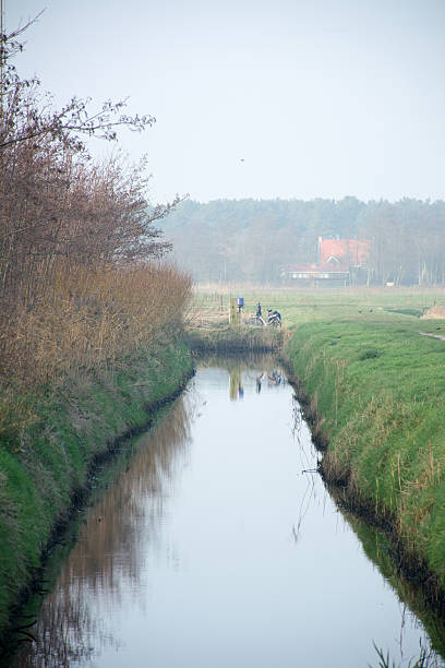 istock water stream into the foggy distance 511052232