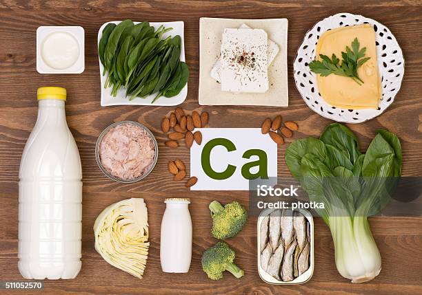 Food Containing Calcium Stock Photo - Download Image Now - Dairy Product, Food, Healthy Eating