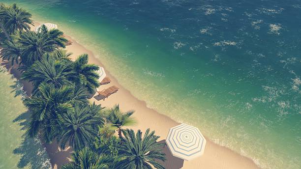 istock Tropical beach and clear ocean Aerial view 511057268