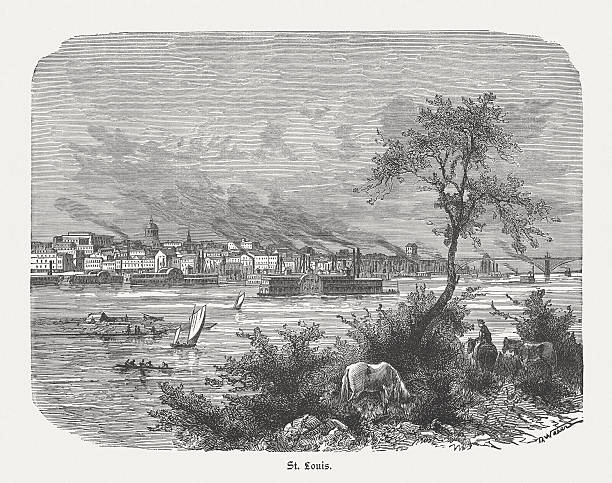 istock St. Louis on the Mississippi River, wood engraving, published 1880 511057678