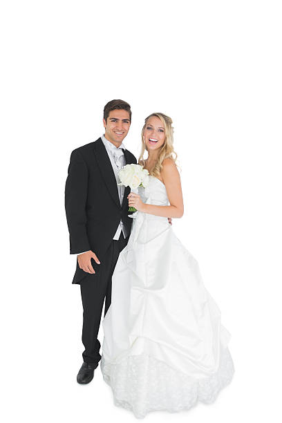 istock Cheerful young married couple posing smiling at camera 511060203